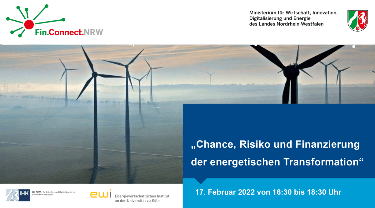 Fin.Connect.NRW – “Opportunity, risk and financing of the energy transformation”