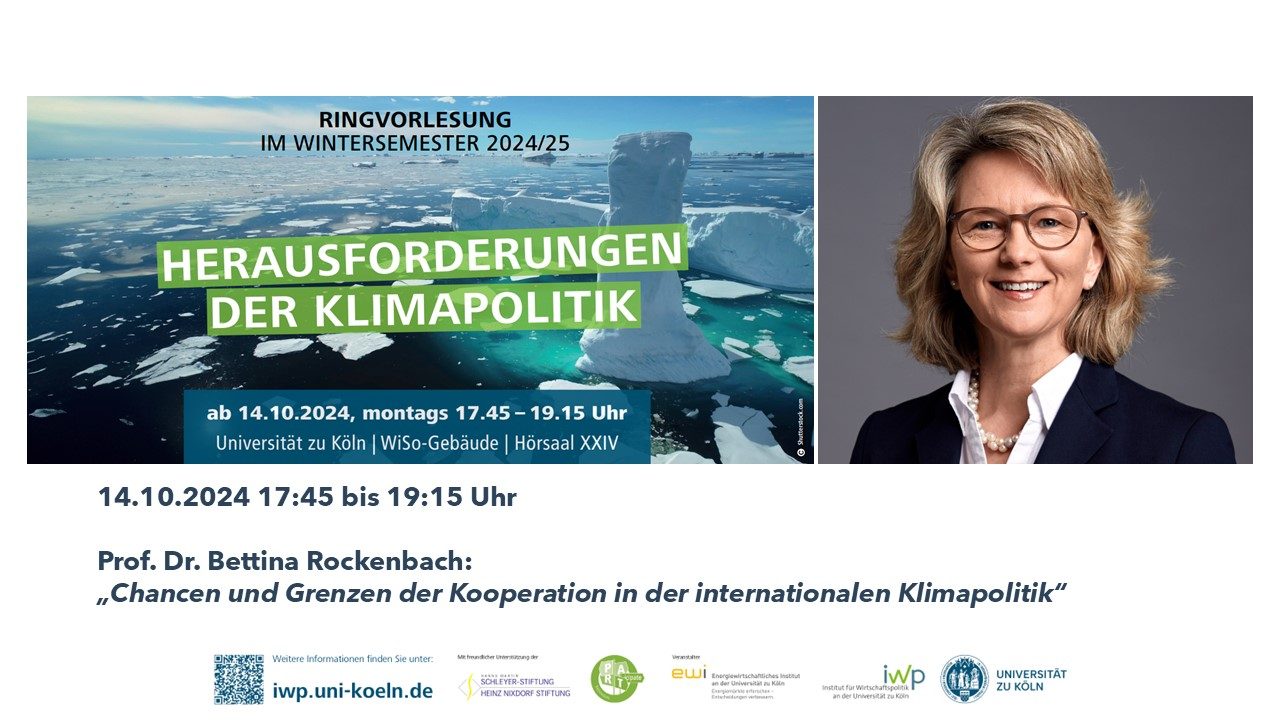 Lecture series “Challenges in climate policy”